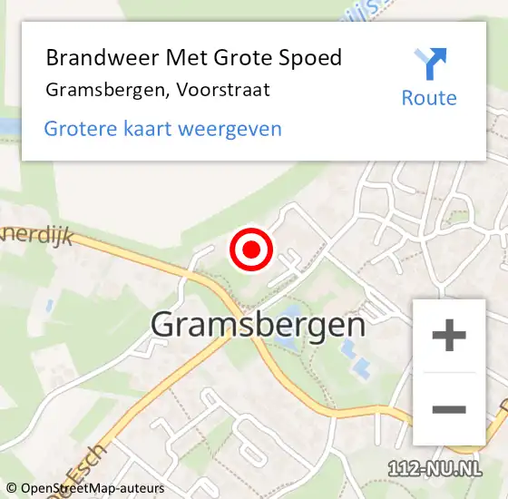 Locatie op kaart van de 112 melding: Brandweer Met Grote Spoed Naar Gramsbergen, Voorstraat op 3 augustus 2022 12:31