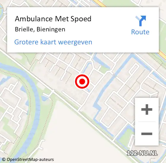 Locatie op kaart van de 112 melding: Ambulance Met Spoed Naar Brielle, Bieningen op 3 augustus 2022 12:35