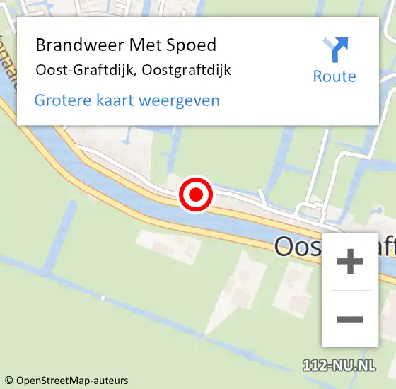 Locatie op kaart van de 112 melding: Brandweer Met Spoed Naar Oost-Graftdijk, Oostgraftdijk op 3 augustus 2022 13:00