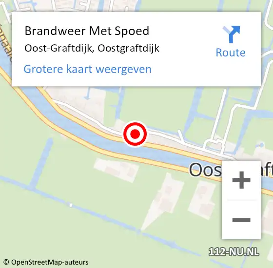 Locatie op kaart van de 112 melding: Brandweer Met Spoed Naar Oost-Graftdijk, Oostgraftdijk op 3 augustus 2022 13:02