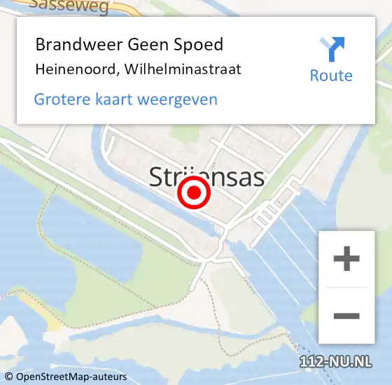 Locatie op kaart van de 112 melding: Brandweer Geen Spoed Naar Heinenoord, Wilhelminastraat op 3 augustus 2022 13:11