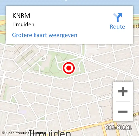 Locatie op kaart van de 112 melding: KNRM IJmuiden op 25 juli 2014 08:52