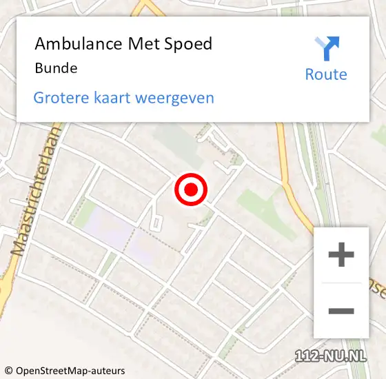 Locatie op kaart van de 112 melding: Ambulance Met Spoed Naar Bunde op 3 augustus 2022 13:45