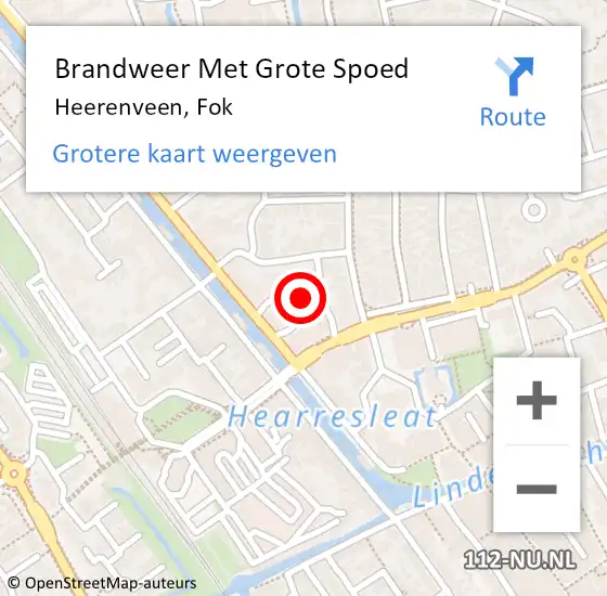 Locatie op kaart van de 112 melding: Brandweer Met Grote Spoed Naar Heerenveen, Fok op 3 augustus 2022 13:51