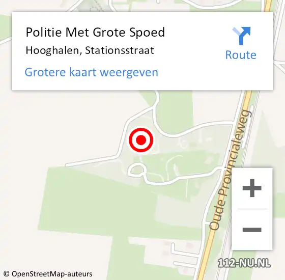 Locatie op kaart van de 112 melding: Politie Met Grote Spoed Naar Hooghalen, Stationsstraat op 3 augustus 2022 14:13