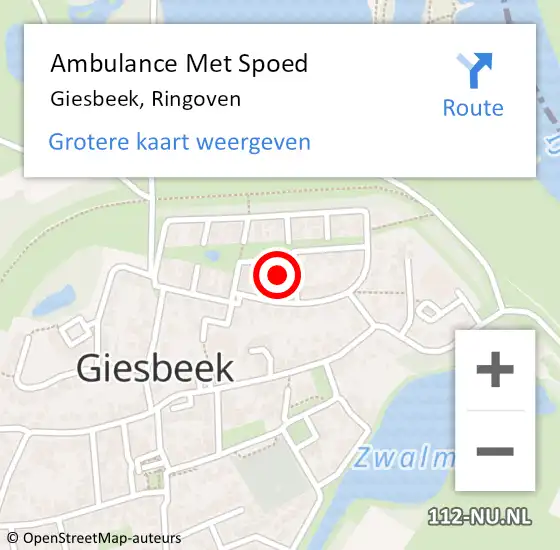 Locatie op kaart van de 112 melding: Ambulance Met Spoed Naar Giesbeek, Ringoven op 3 augustus 2022 14:31