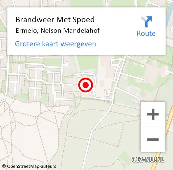 Locatie op kaart van de 112 melding: Brandweer Met Spoed Naar Ermelo, Nelson Mandelahof op 3 augustus 2022 14:34