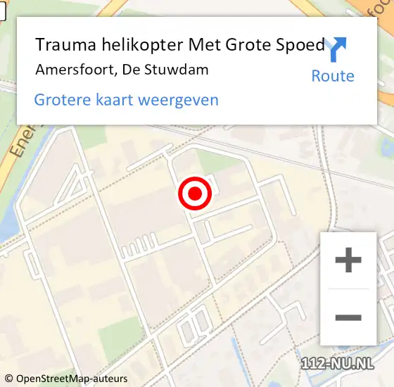 Locatie op kaart van de 112 melding: Trauma helikopter Met Grote Spoed Naar Amersfoort, De Stuwdam op 3 augustus 2022 15:06