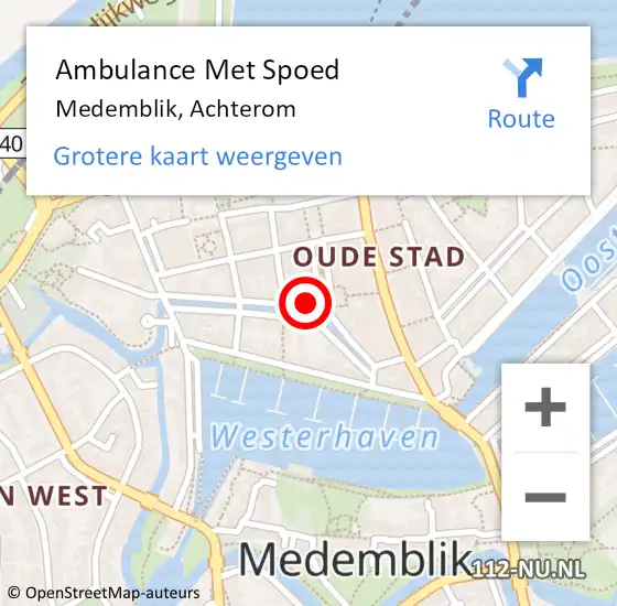 Locatie op kaart van de 112 melding: Ambulance Met Spoed Naar Medemblik, Achterom op 3 augustus 2022 15:10