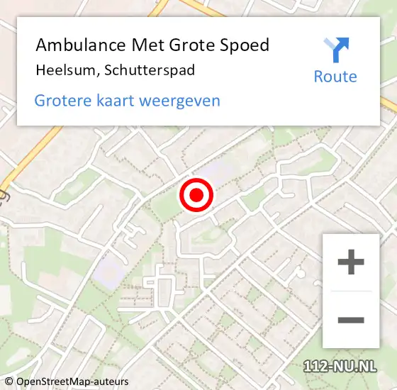 Locatie op kaart van de 112 melding: Ambulance Met Grote Spoed Naar Heelsum, Schutterspad op 3 augustus 2022 15:18