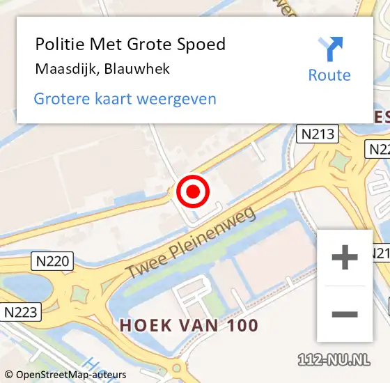 Locatie op kaart van de 112 melding: Politie Met Grote Spoed Naar Maasdijk, Blauwhek op 3 augustus 2022 15:20