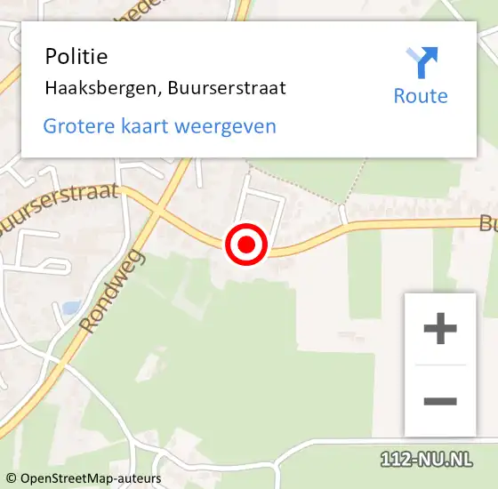 Locatie op kaart van de 112 melding: Politie Haaksbergen, Buurserstraat op 3 augustus 2022 15:42