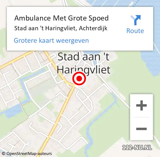Locatie op kaart van de 112 melding: Ambulance Met Grote Spoed Naar Stad aan 't Haringvliet, Achterdijk op 3 augustus 2022 15:54