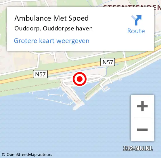 Locatie op kaart van de 112 melding: Ambulance Met Spoed Naar Ouddorp, Ouddorpse haven op 3 augustus 2022 16:01