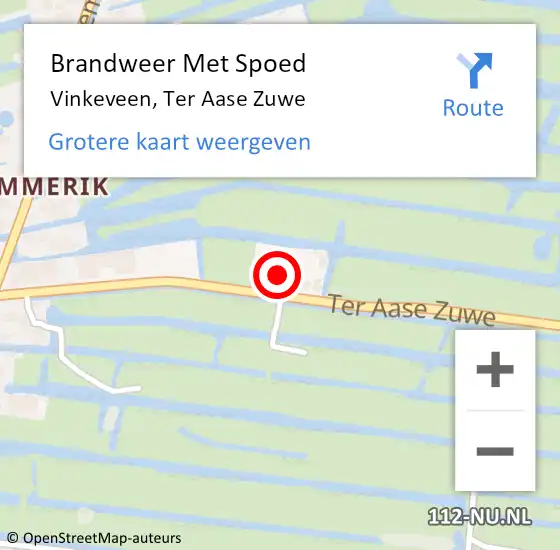 Locatie op kaart van de 112 melding: Brandweer Met Spoed Naar Vinkeveen, Ter Aase Zuwe op 3 augustus 2022 16:01