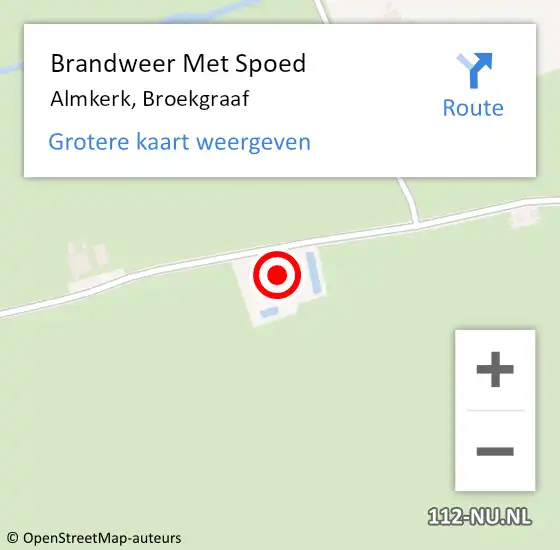 Locatie op kaart van de 112 melding: Brandweer Met Spoed Naar Almkerk, Broekgraaf op 3 augustus 2022 16:02