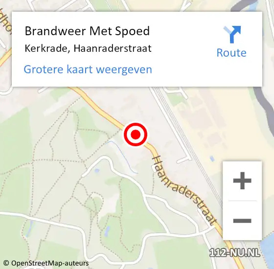 Locatie op kaart van de 112 melding: Brandweer Met Spoed Naar Kerkrade, Haanraderstraat op 3 augustus 2022 16:50