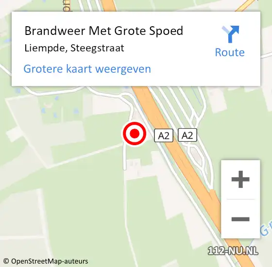 Locatie op kaart van de 112 melding: Brandweer Met Grote Spoed Naar Liempde, Steegstraat op 3 augustus 2022 17:08