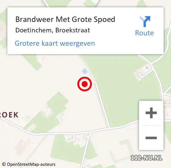 Locatie op kaart van de 112 melding: Brandweer Met Grote Spoed Naar Doetinchem, Broekstraat op 3 augustus 2022 17:09