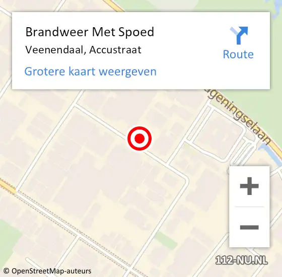 Locatie op kaart van de 112 melding: Brandweer Met Spoed Naar Veenendaal, Accustraat op 3 augustus 2022 17:35