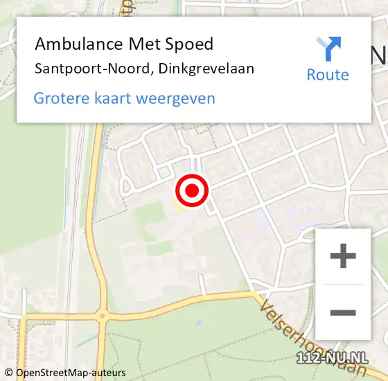 Locatie op kaart van de 112 melding: Ambulance Met Spoed Naar Santpoort-Noord, Dinkgrevelaan op 3 augustus 2022 18:28