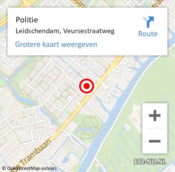 Locatie op kaart van de 112 melding: Politie Leidschendam, Veursestraatweg op 3 augustus 2022 18:43