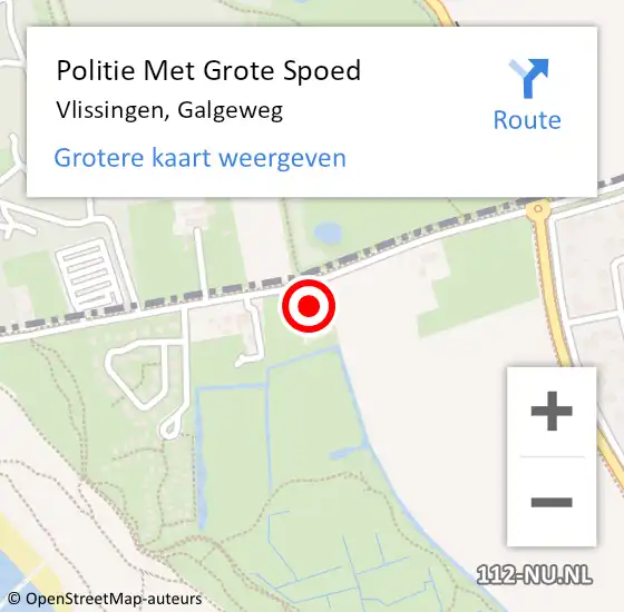 Locatie op kaart van de 112 melding: Politie Met Grote Spoed Naar Vlissingen, Galgeweg op 3 augustus 2022 18:49