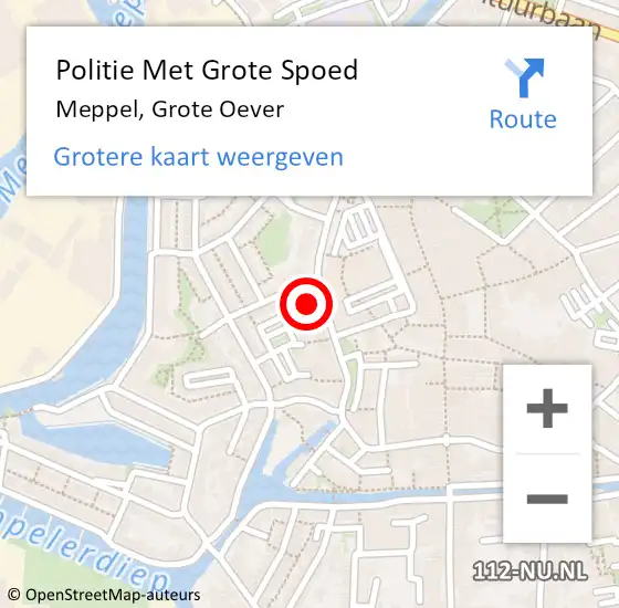 Locatie op kaart van de 112 melding: Politie Met Grote Spoed Naar Meppel, Grote Oever op 3 augustus 2022 19:24