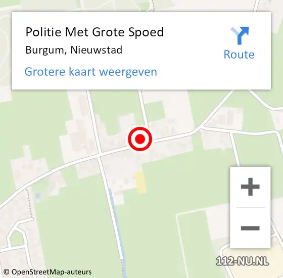 Locatie op kaart van de 112 melding: Politie Met Grote Spoed Naar Burgum, Nieuwstad op 3 augustus 2022 20:05