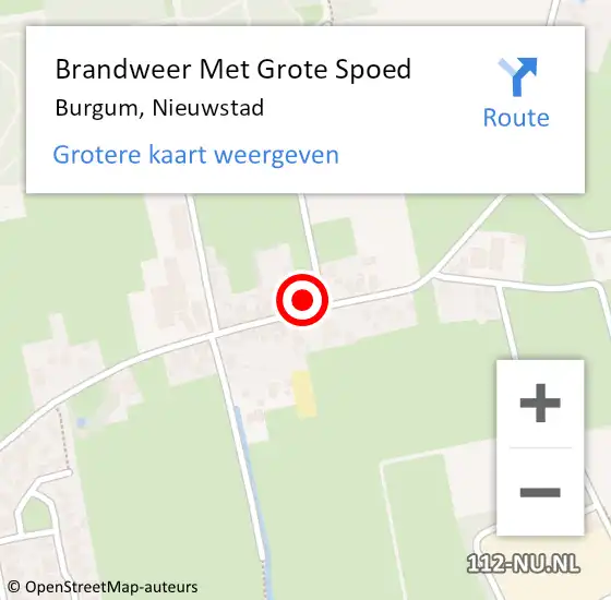 Locatie op kaart van de 112 melding: Brandweer Met Grote Spoed Naar Burgum, Nieuwstad op 3 augustus 2022 20:05