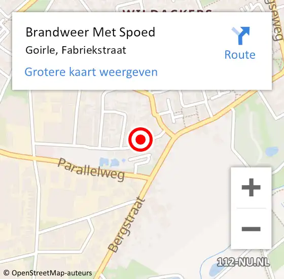 Locatie op kaart van de 112 melding: Brandweer Met Spoed Naar Goirle, Fabriekstraat op 3 augustus 2022 20:34