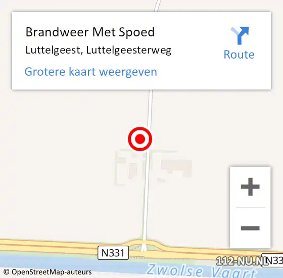 Locatie op kaart van de 112 melding: Brandweer Met Spoed Naar Luttelgeest, Luttelgeesterweg op 3 augustus 2022 20:35