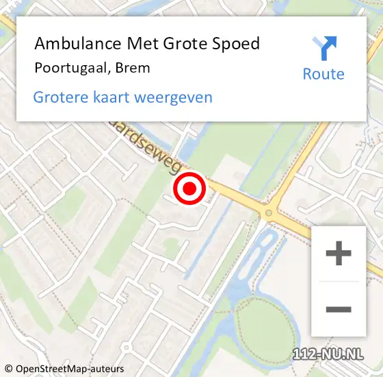Locatie op kaart van de 112 melding: Ambulance Met Grote Spoed Naar Poortugaal, Brem op 3 augustus 2022 21:46