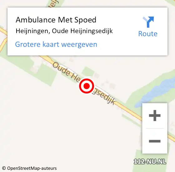 Locatie op kaart van de 112 melding: Ambulance Met Spoed Naar Heijningen, Oude Heijningsedijk op 25 juli 2014 09:44