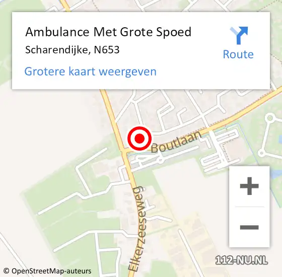 Locatie op kaart van de 112 melding: Ambulance Met Grote Spoed Naar Scharendijke, N653 op 9 oktober 2013 13:43