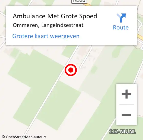 Locatie op kaart van de 112 melding: Ambulance Met Grote Spoed Naar Ommeren, Langeindsestraat op 4 augustus 2022 02:16