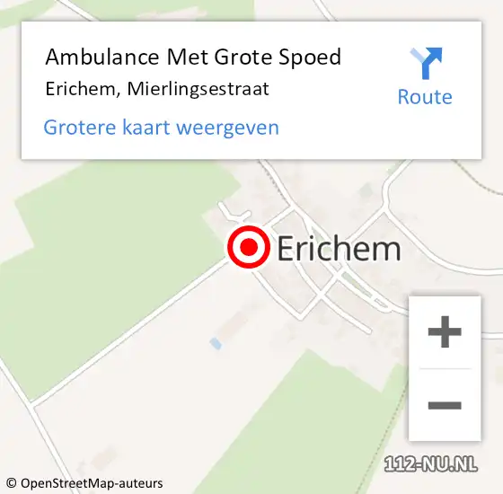 Locatie op kaart van de 112 melding: Ambulance Met Grote Spoed Naar Erichem, Mierlingsestraat op 4 augustus 2022 05:08