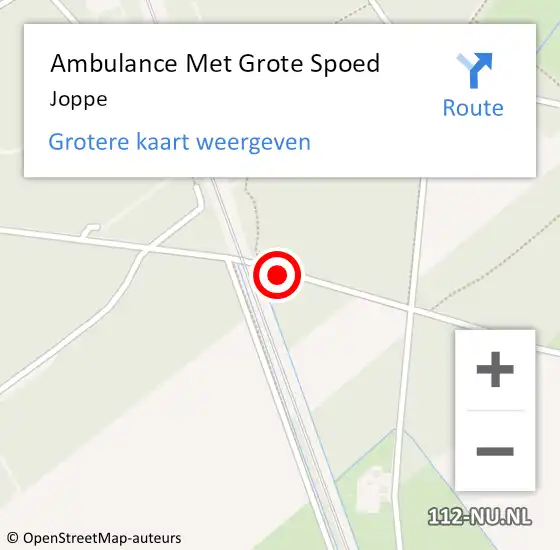 Locatie op kaart van de 112 melding: Ambulance Met Grote Spoed Naar Joppe op 4 augustus 2022 05:25