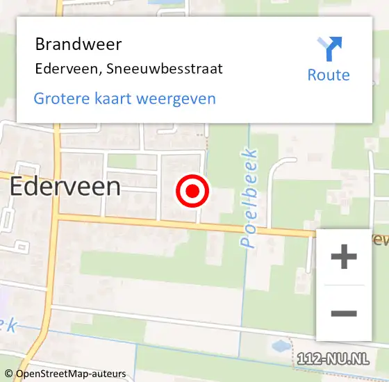 Locatie op kaart van de 112 melding: Brandweer Ederveen, Sneeuwbesstraat op 4 augustus 2022 06:03