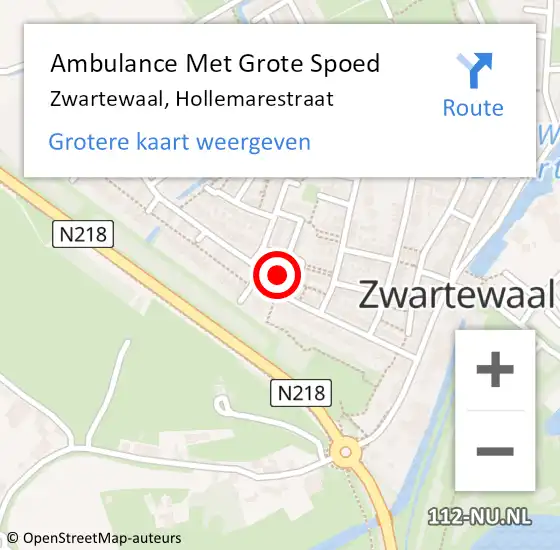 Locatie op kaart van de 112 melding: Ambulance Met Grote Spoed Naar Zwartewaal, Hollemarestraat op 4 augustus 2022 07:36