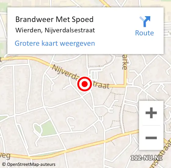 Locatie op kaart van de 112 melding: Brandweer Met Spoed Naar Wierden, Nijverdalsestraat op 4 augustus 2022 09:02