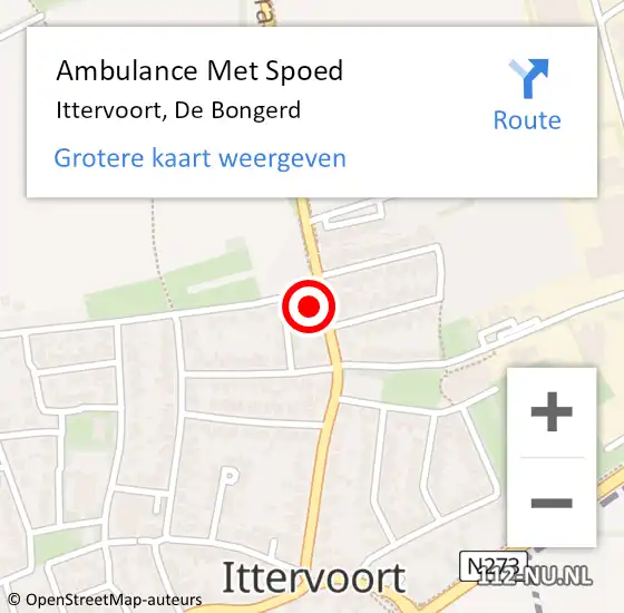 Locatie op kaart van de 112 melding: Ambulance Met Spoed Naar Ittervoort, De Bongerd op 4 augustus 2022 09:37