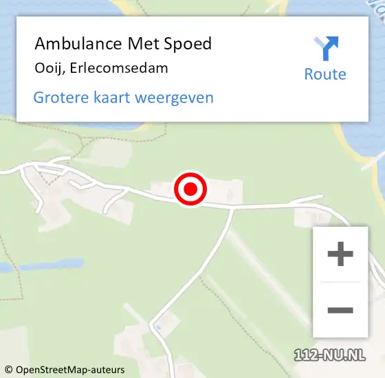 Locatie op kaart van de 112 melding: Ambulance Met Spoed Naar Ooij, Erlecomsedam op 4 augustus 2022 10:09