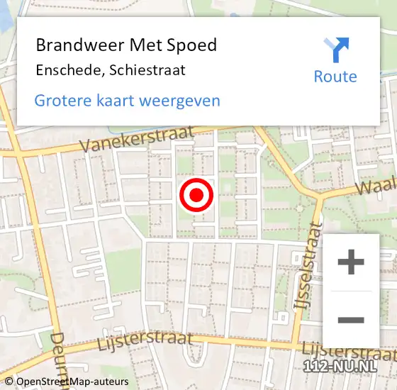 Locatie op kaart van de 112 melding: Brandweer Met Spoed Naar Enschede, Schiestraat op 4 augustus 2022 10:43