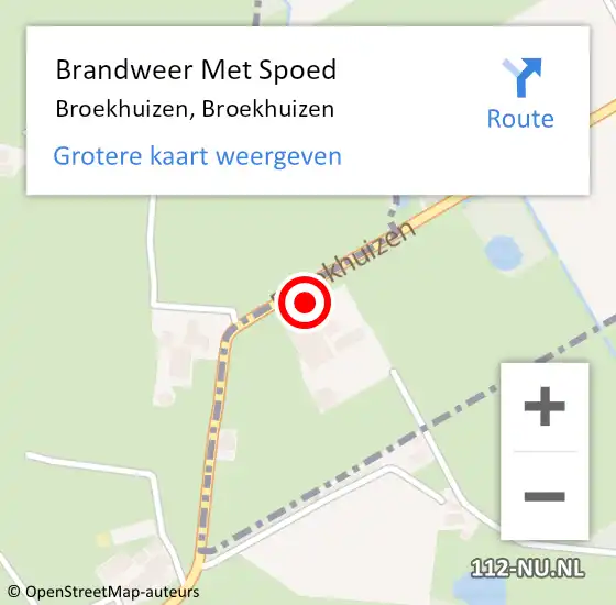 Locatie op kaart van de 112 melding: Brandweer Met Spoed Naar Broekhuizen, Broekhuizen op 4 augustus 2022 11:19