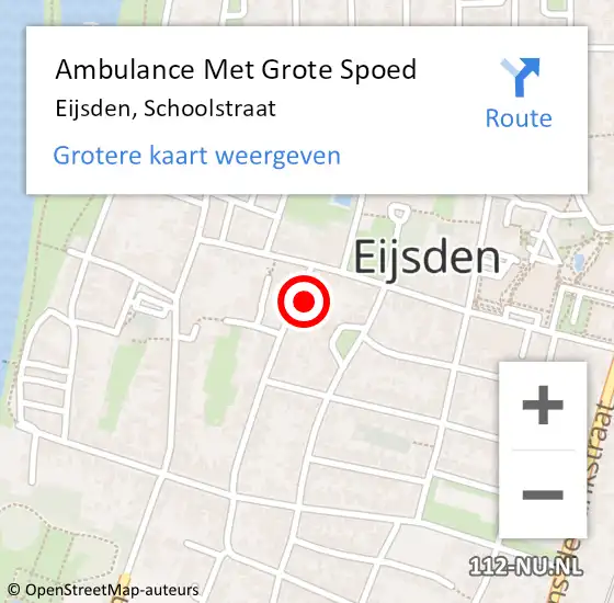 Locatie op kaart van de 112 melding: Ambulance Met Grote Spoed Naar Eijsden, Schoolstraat op 25 juli 2014 10:24