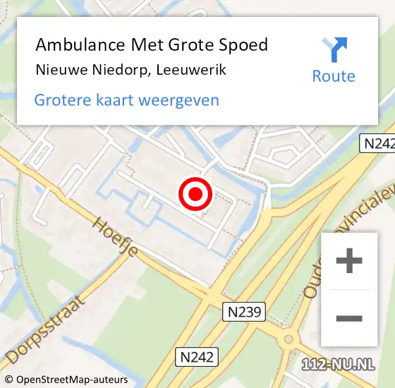 Locatie op kaart van de 112 melding: Ambulance Met Grote Spoed Naar Nieuwe Niedorp, Leeuwerik op 4 augustus 2022 11:44