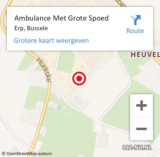 Locatie op kaart van de 112 melding: Ambulance Met Grote Spoed Naar Erp, Bussele op 9 september 2013 03:32