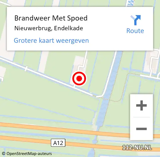 Locatie op kaart van de 112 melding: Brandweer Met Spoed Naar Nieuwerbrug, Endelkade op 4 augustus 2022 12:52