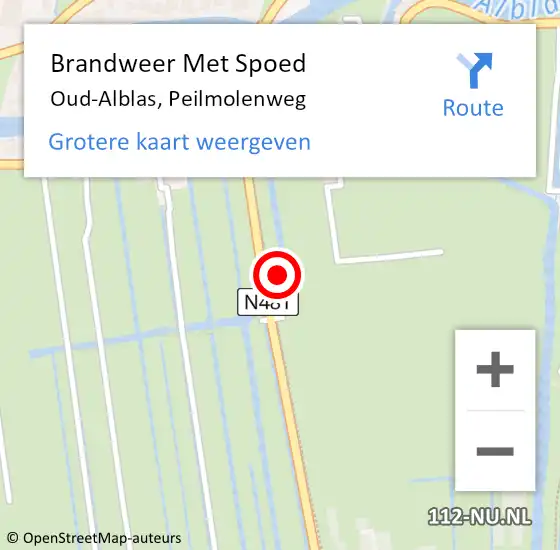 Locatie op kaart van de 112 melding: Brandweer Met Spoed Naar Oud-Alblas, Peilmolenweg op 4 augustus 2022 14:00